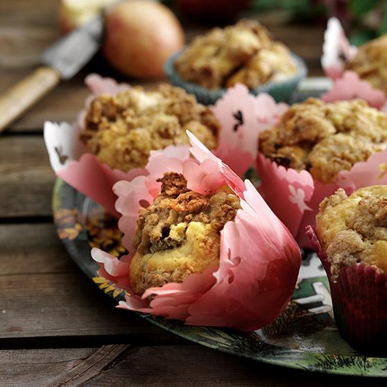 Æblemuffins med knas