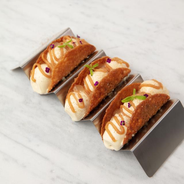 Brændt flødeis-taco