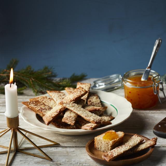 Brunkagesnitter med parmesan og flagesalt