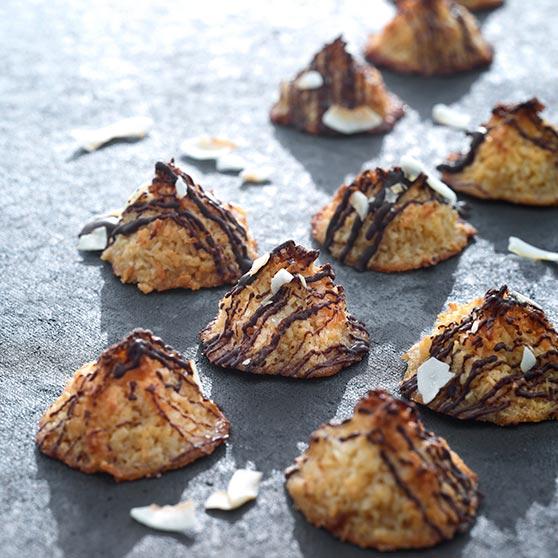 Minikokostoppe med chokolade